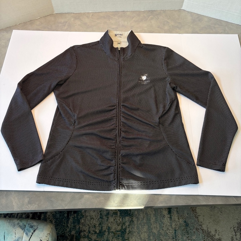 Woman's Lightweight sports jacket, Size L. black and white dots, Tennis jacket